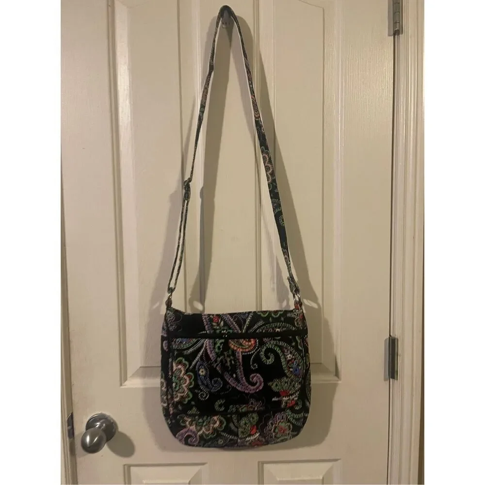 Vera Bradley Womens Multi Color Floral Paisley Print Shoulder Crossbody Bag